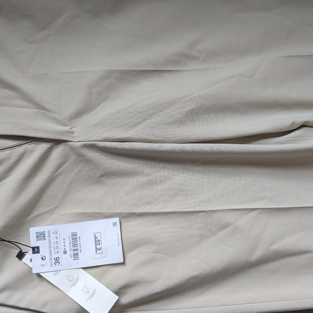 ZARA Women's High Waist BEIGE Trousers~ (NWT) Waist 29/ Inseam 30 - Picture 9 of 9
